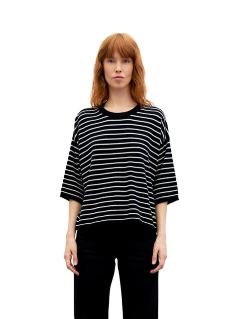 Raya 3/4 Sleeve Striped Knit Top