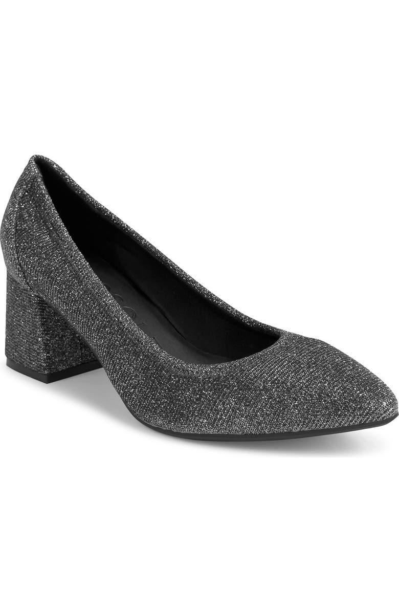 Aerosoles Elisea Pointed Toe Stretch Pump, Main, color, Gunmetal Stretch Lame