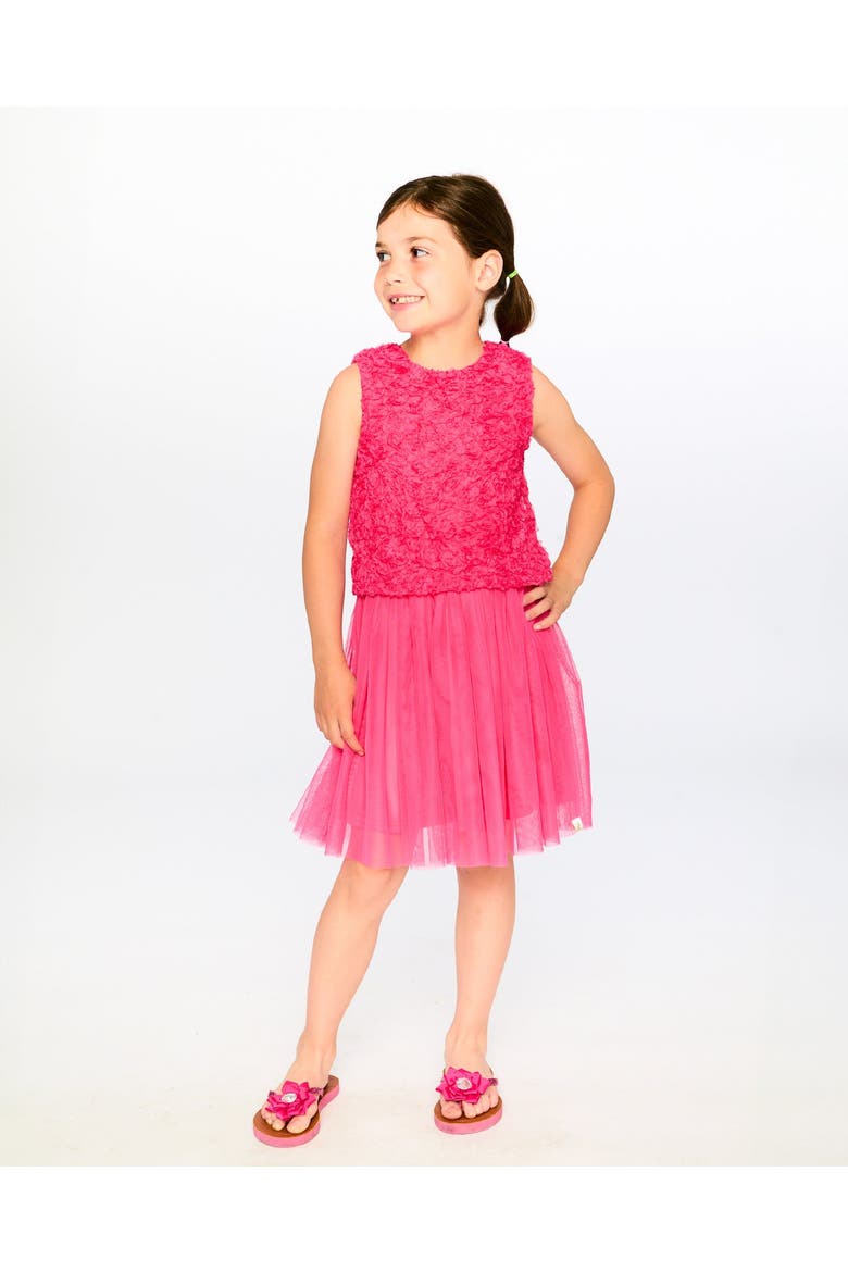 Sleeveless Textured Rosette Dress, Alternate, color, Pink