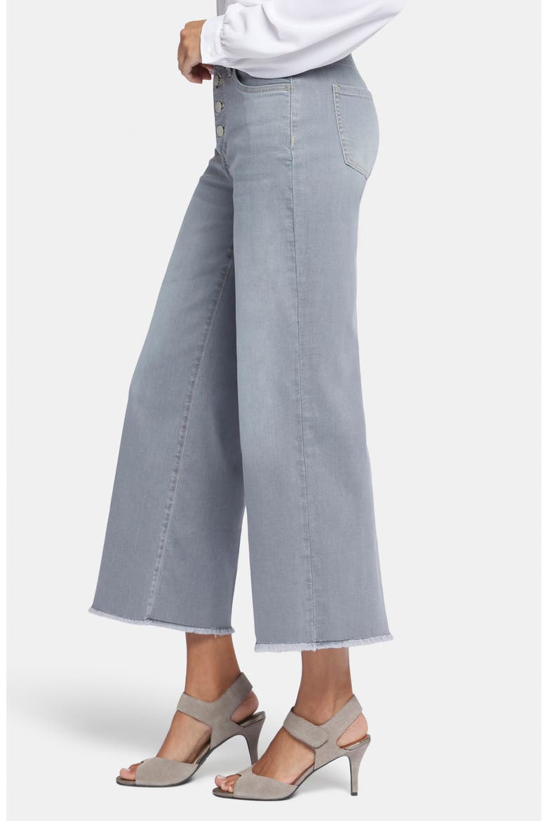 Teresa Exposed Button High Waist Ankle Wide Leg Jeans, Alternate, color, ROCKSAND