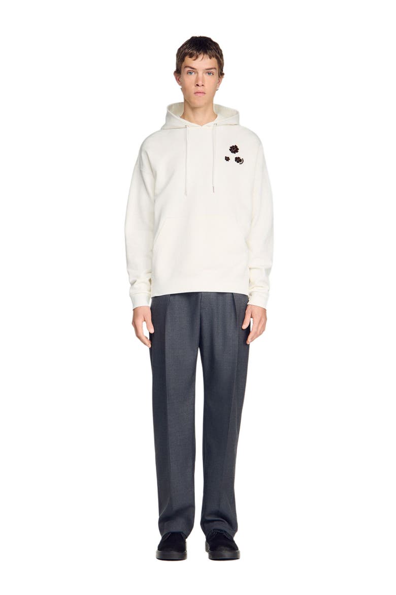 Oversized floral print sweatshirt, Alternate, color, Ecru