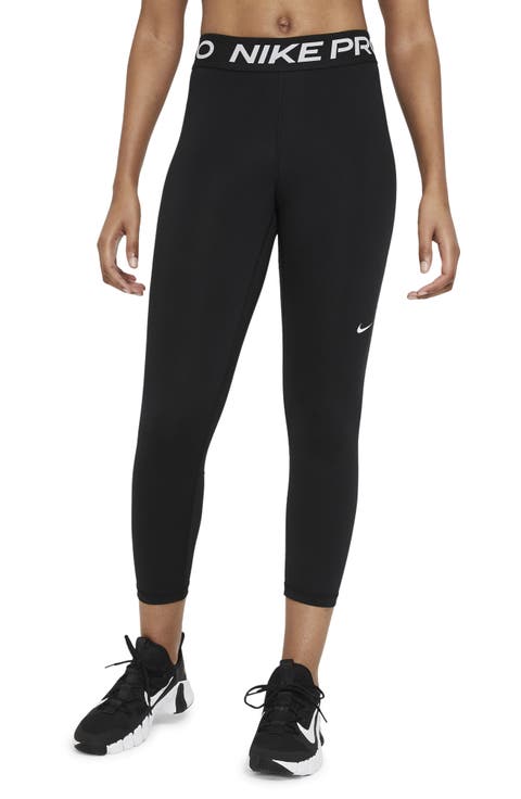 Pro Mid-Rise Crop Mesh-Panel Leggings