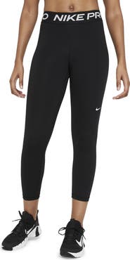 Nike Pro Mid-Rise Crop Mesh-Panel Leggings