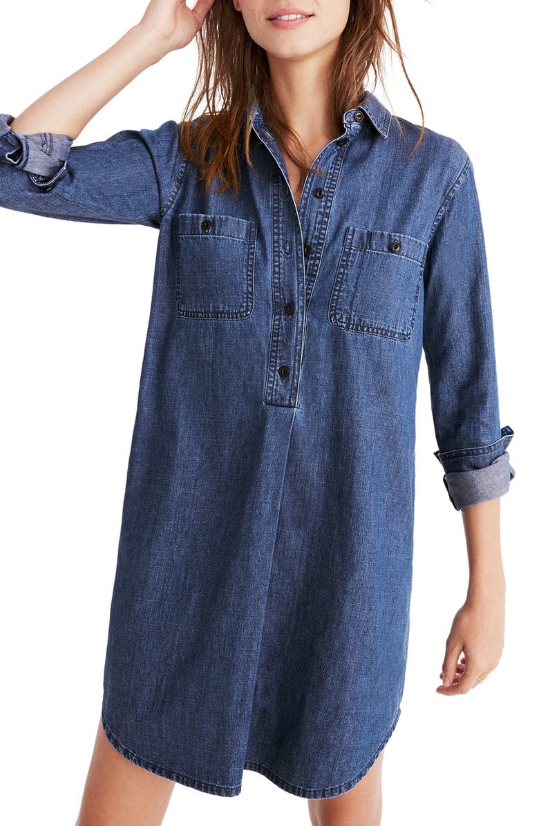 Madewell Denim Popover Shirtdress | Nordstrom