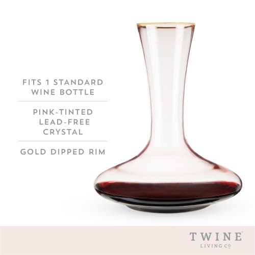 Twine Rose Crystal Decanter In Pink