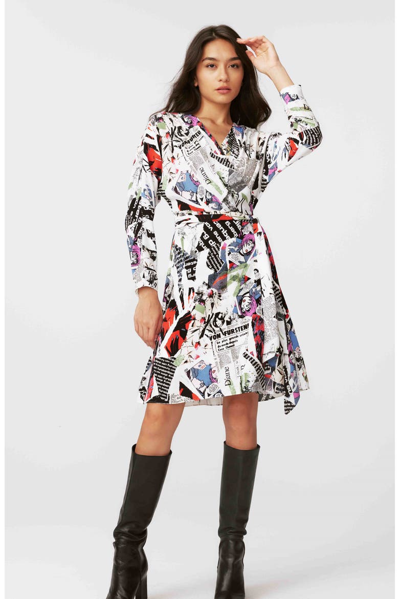 Shia Long Sleeve Wrap Dress, Alternate, color, POSTER GIRL