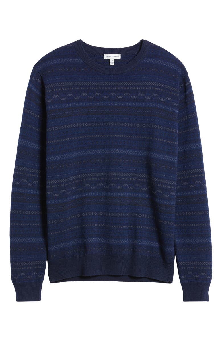 Peter Millar Midnight Fair Isle Wool & Cashmere Sweater, Alternate, color,