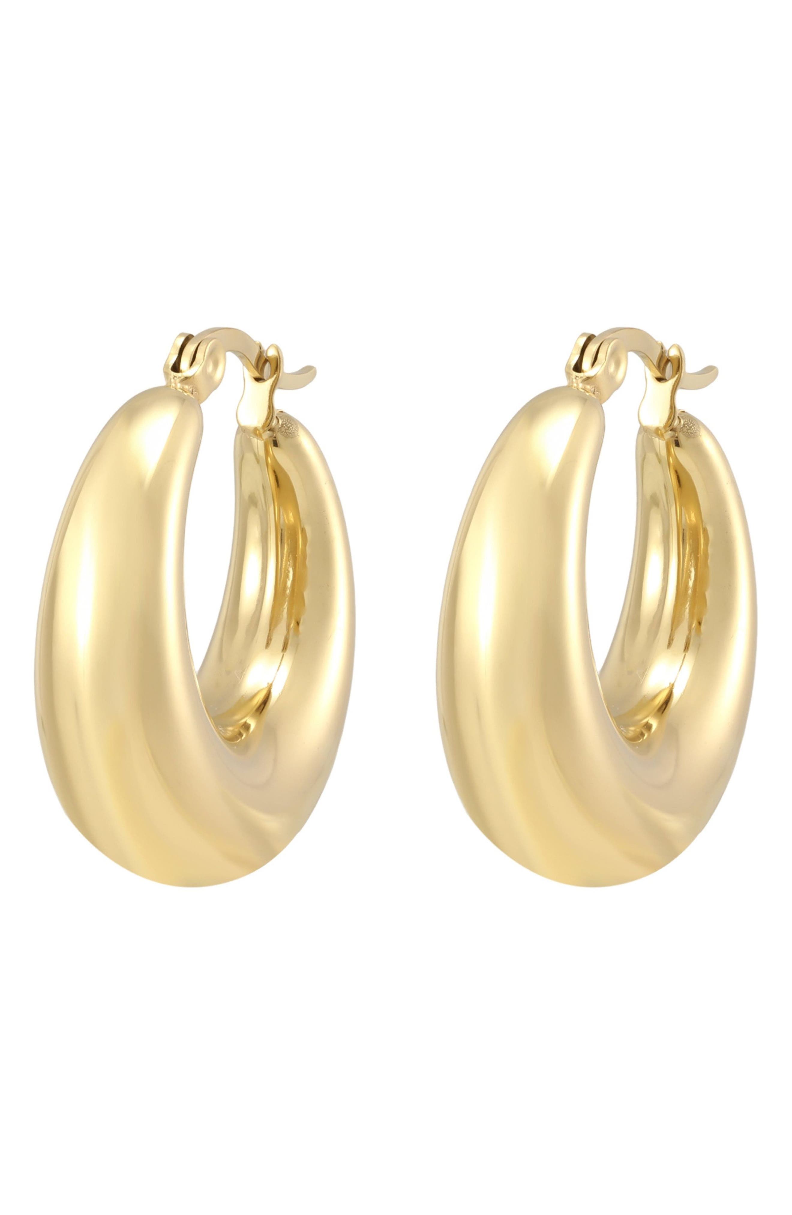 Adornia 18k Gold Plated Graduated Hoop Earrings (Women) | Nordstromrack