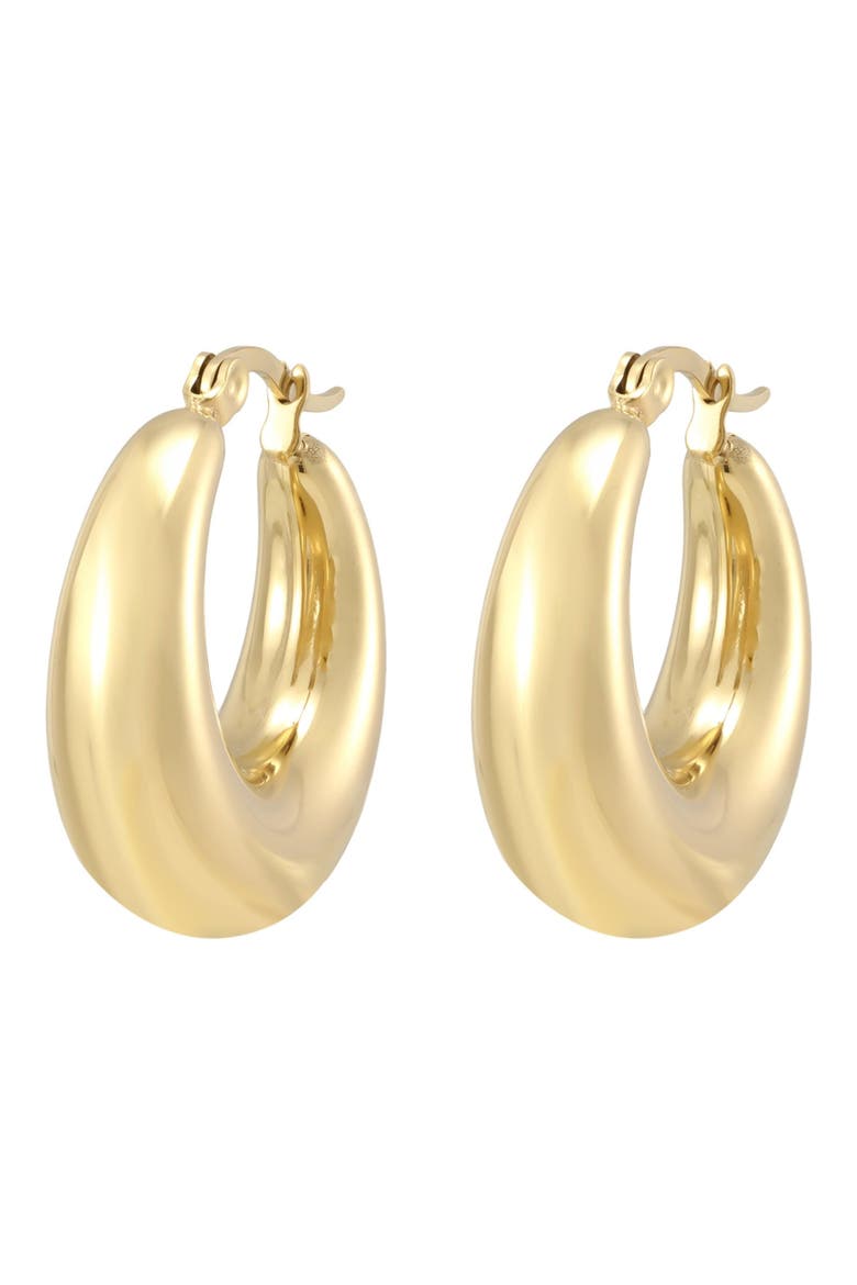 18k Gold Plated Graduated Hoop Earrings, Alternate, color, GOLD