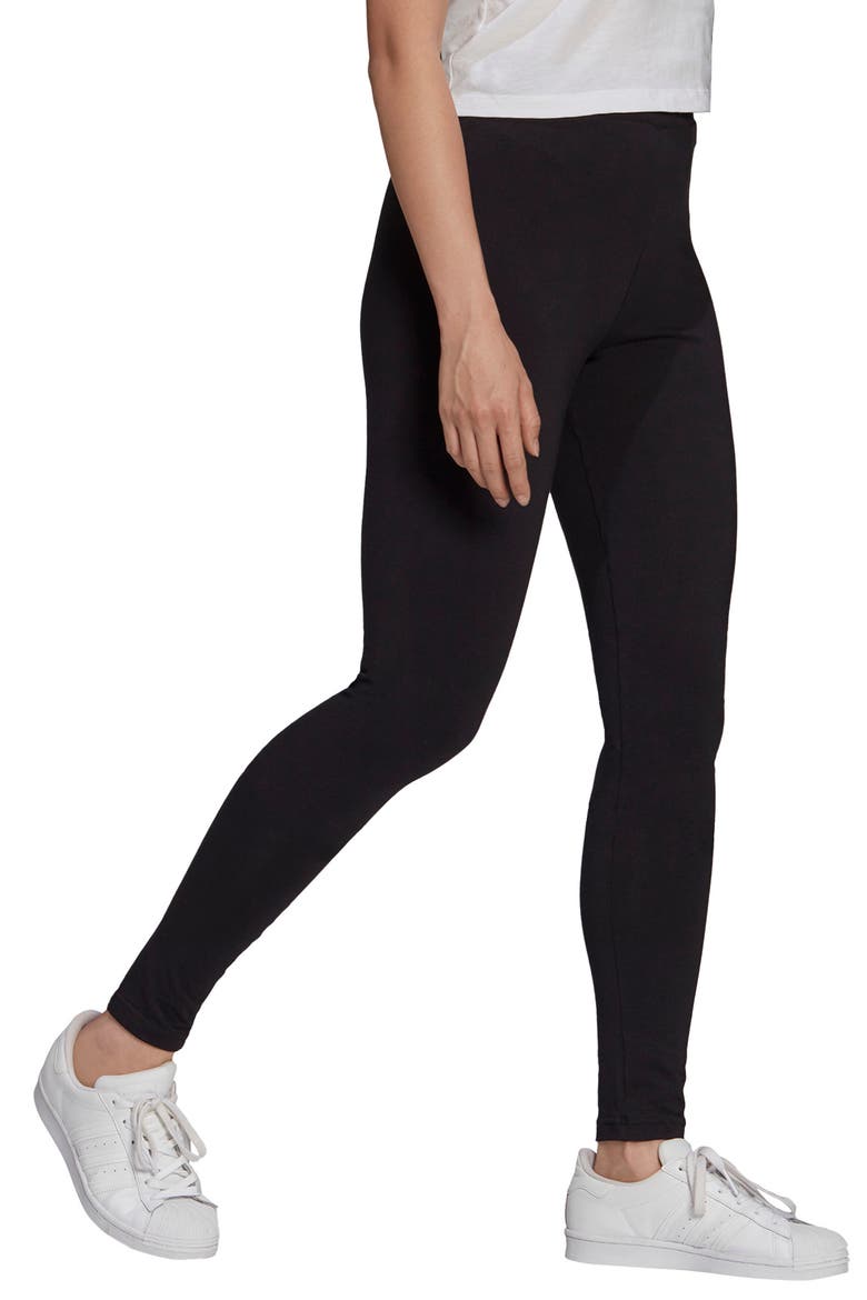 Trefoil Tights, Alternate, color, BLACK/ WHITE