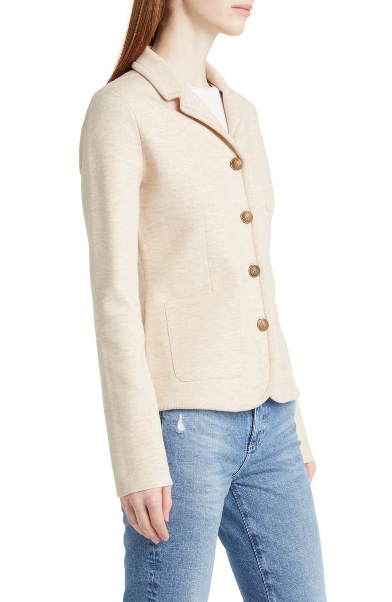 rag & bone Abigail Merino Wool Blend Blazer, Alternate, color, Oatmeal