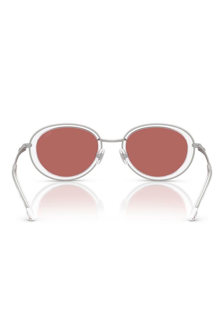 DL1018 51mm Mirrored Oval Sunglasses, Alternate, color, MATTE SILVER / PINK MIRROR