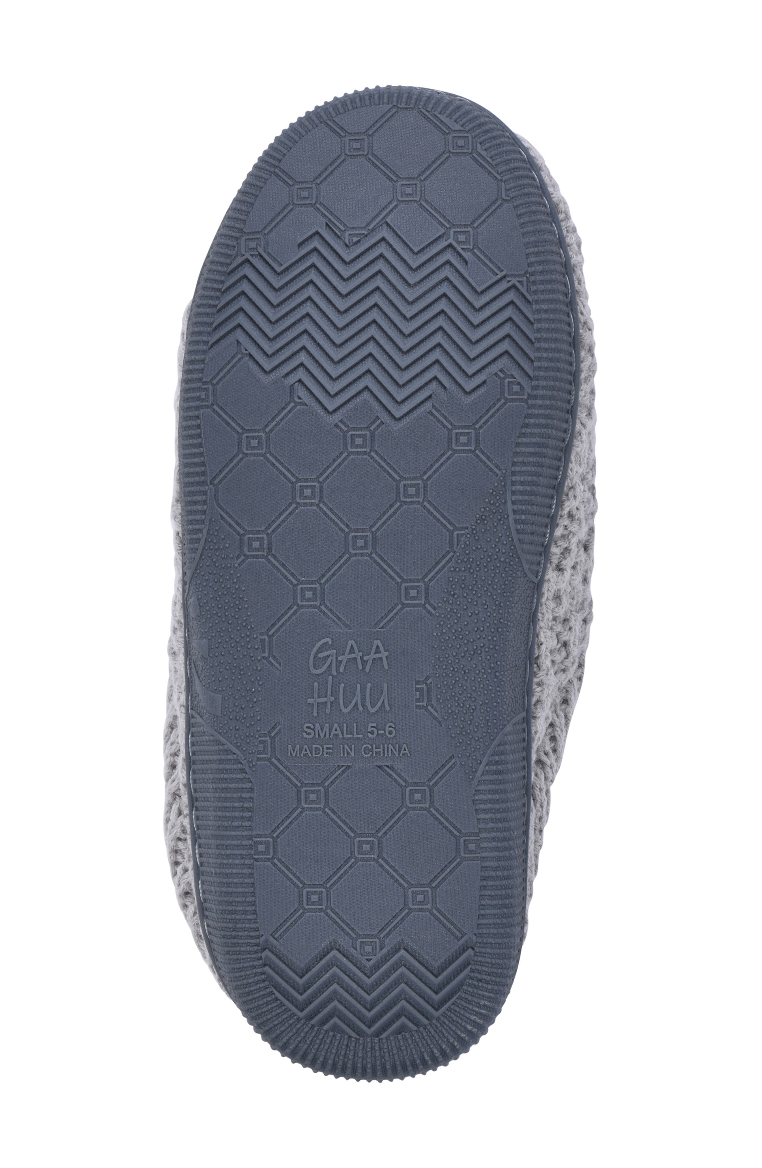 Textured Knit Faux Shearling Lined Slipper, Alternate, color, GREY