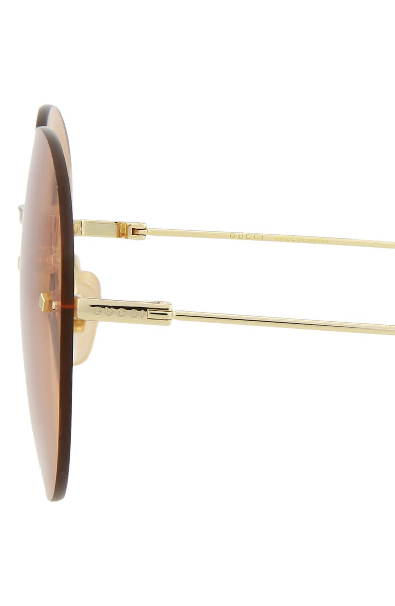 Gucci 60mm Round Novelty Sunglasses, Alternate, color, Gold Gold Orange