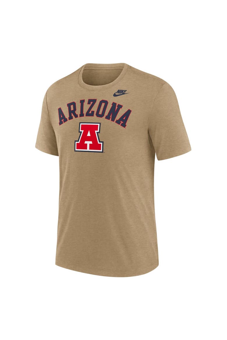 Men's Nike Heather Light Brown Arizona Wildcats Legacy Arch Tri-Blend T-Shirt, Alternate, color, Light Brown
