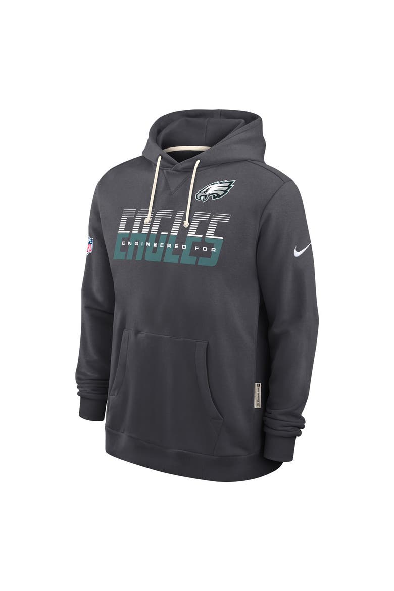 Men's Nike Charcoal Philadelphia Eagles Sideline Standard Issue Top Prospect Dri-FIT Hoodie, Alternate, color, Charcoal