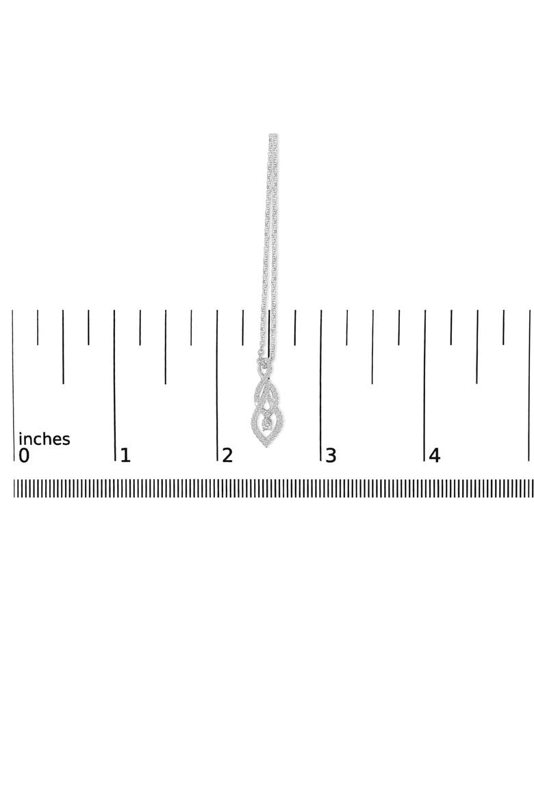 Sterling Silver 1/3 Cttw Diamond Swirl Teardrop Pendant Necklace, Alternate, color, Silver