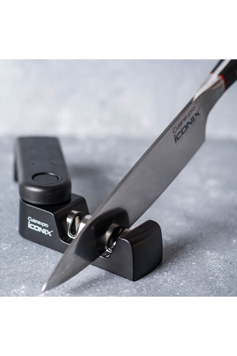 iconiX® Folding 3-Step Knife Sharpener, Alternate, color, Black