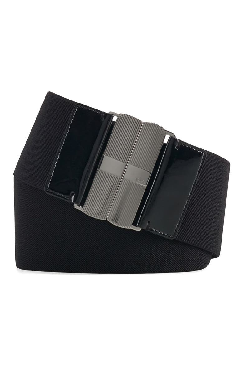 Wide Elastic Belt, Main, color, BLACK