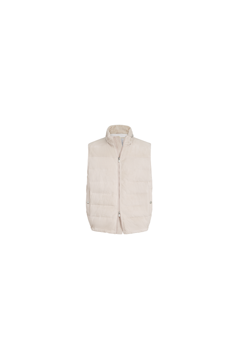 Suede down vest, Alternate, color, Light Brown