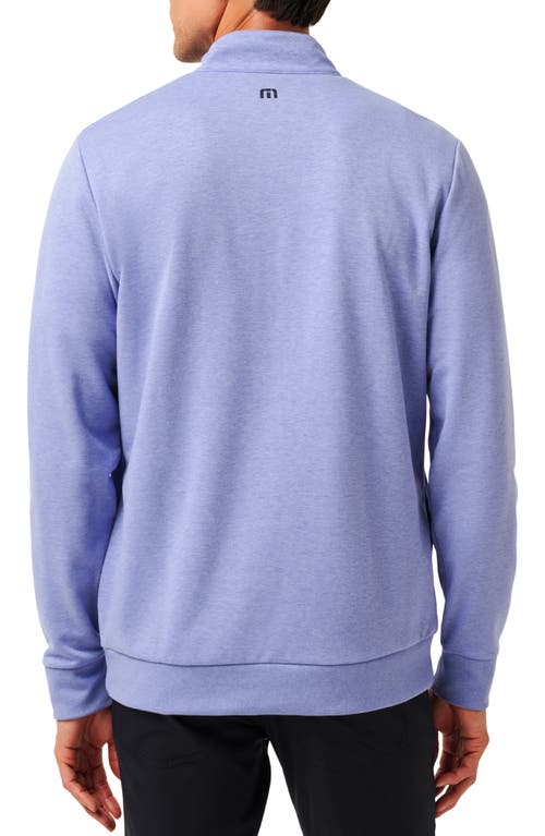 Travismathew Moonlighter Half Zip Pullover In Heather Violet Storm