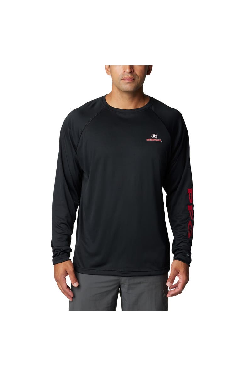 Columbia Men's Columbia Black Georgia Bulldogs Terminal Tackle Omni-Shade Raglan Long Sleeve T-Shirt, Alternate, color, Black