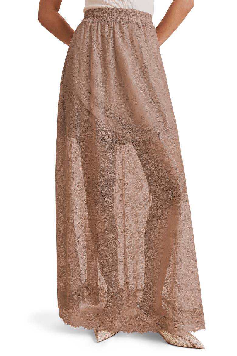 Valley Lace Maxi Skirt, Main, color, TAUPE