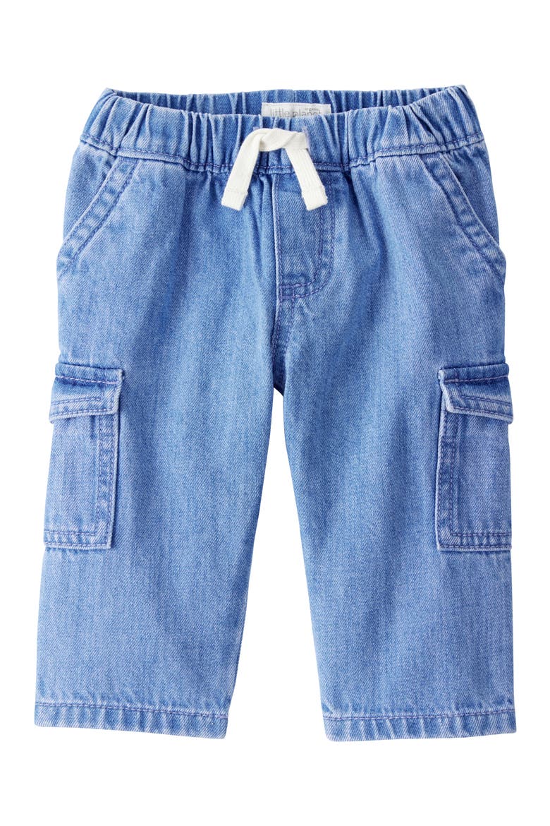 Kids' Organic Cotton Cargo Jeans, Main, color, DENIM