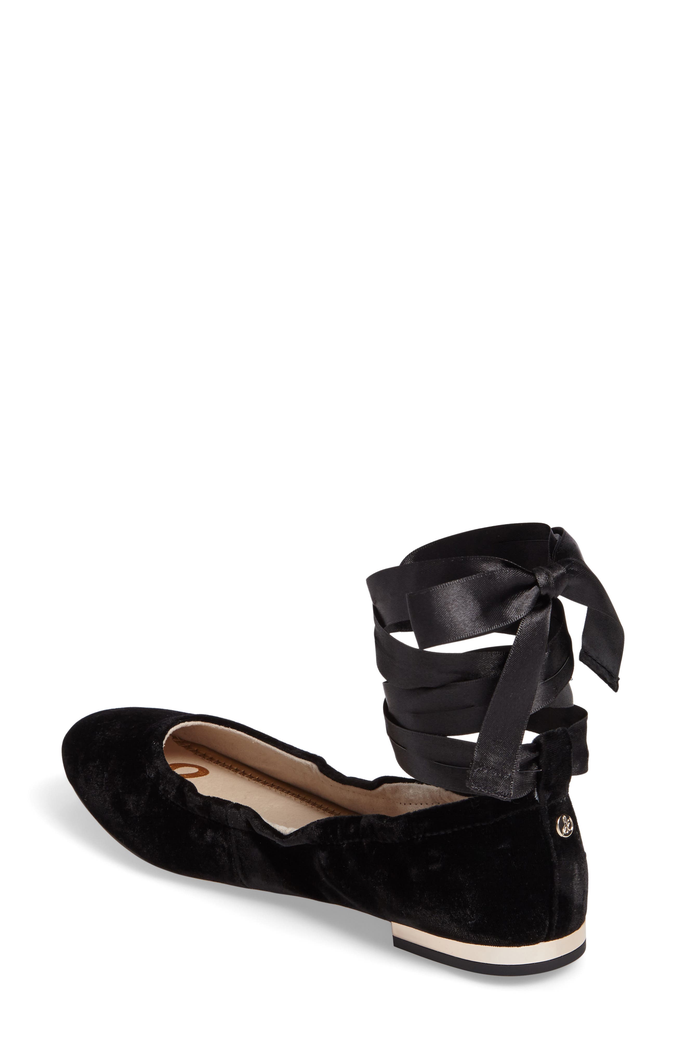 Fallon Wraparound Tie Flat, Alternate, color, BLACK FABRIC
