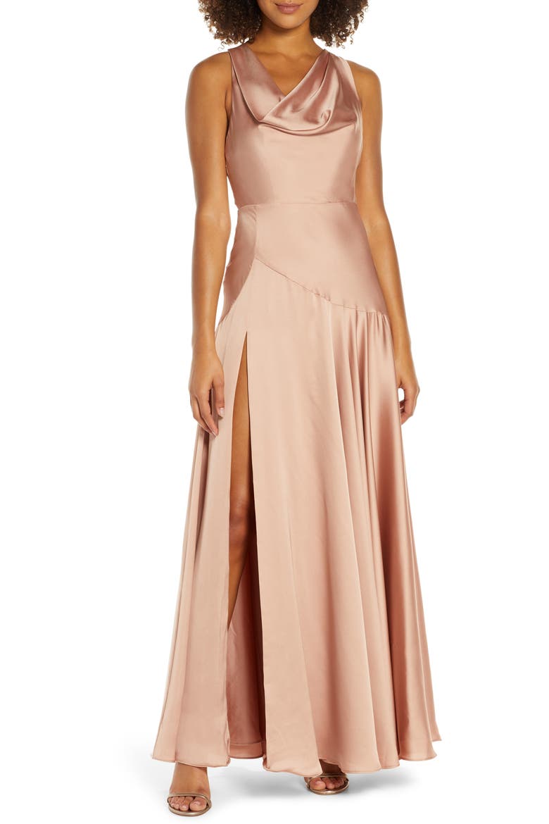 The Alice Evening Gown, Main, color, DARK NUDE