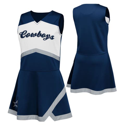 Girls Preschool Navy Dallas Cowboys Two-Piece Cheer Captain Jumper Dress with Bloomers Set