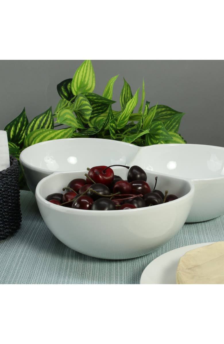 BIA Cordon Bleu Set of 2 3-Section Serving Bowls, Alternate, color, White