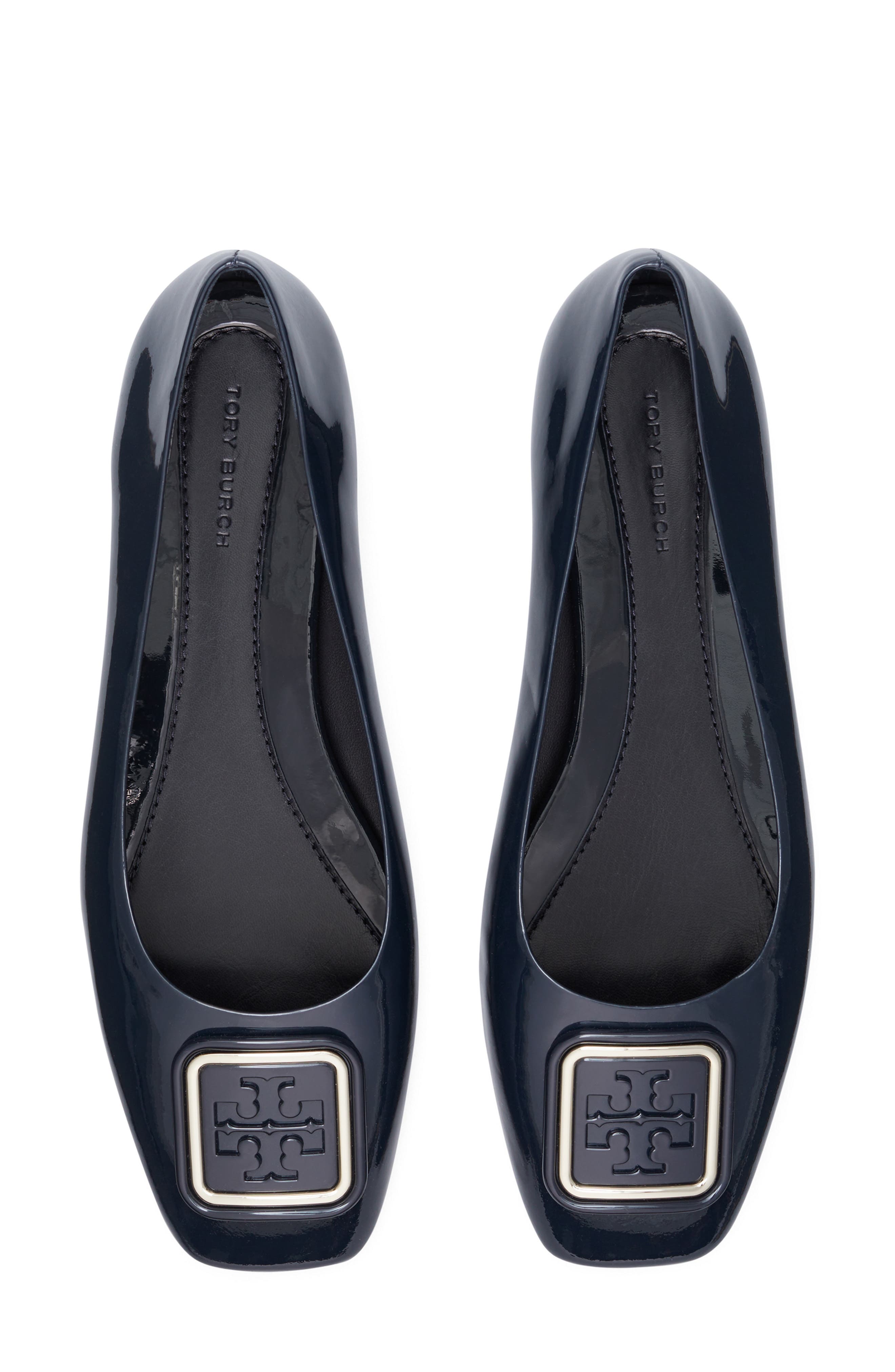 Tory Burch Georgia Square Toe Ballet Flat, Alternate, color, Perfect Navy
