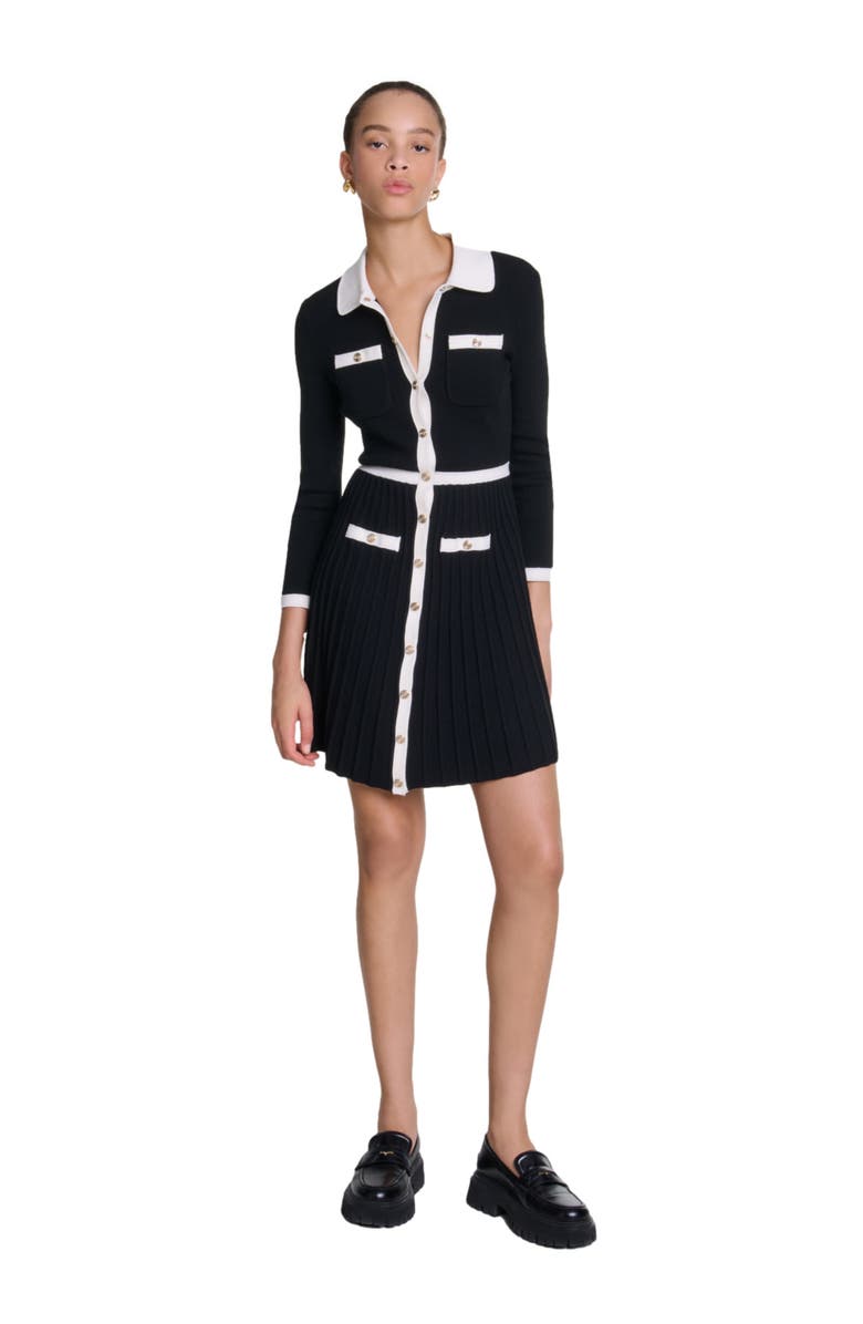 maje Short knit dress, Main, color, 