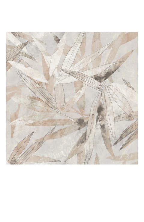 Neutral Bali Bamboo Leaves Peel & Stick Wallpaper