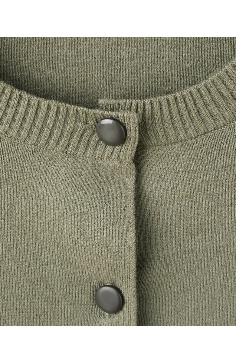 MANGO Crewneck Crop Cardigan, Alternate, color, Khaki Green
