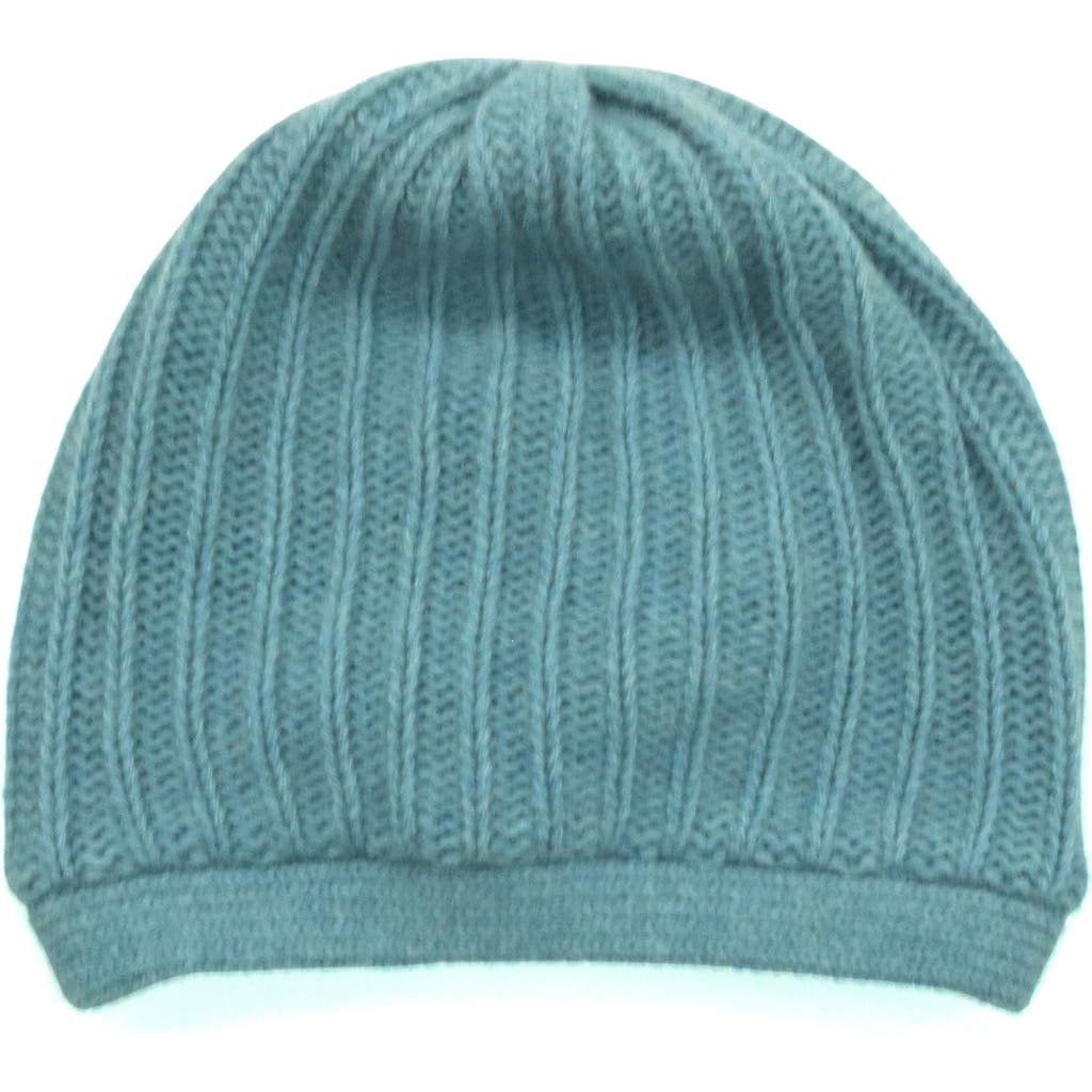 Portolano Rickrack Stitch Wool Blend Beanie In Blue