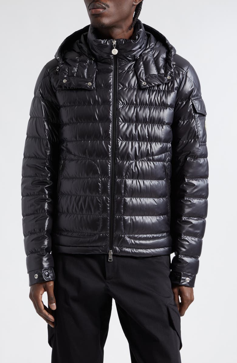 Moncler Lauros Recycled Polyester Down Jacket, Main, color, Black