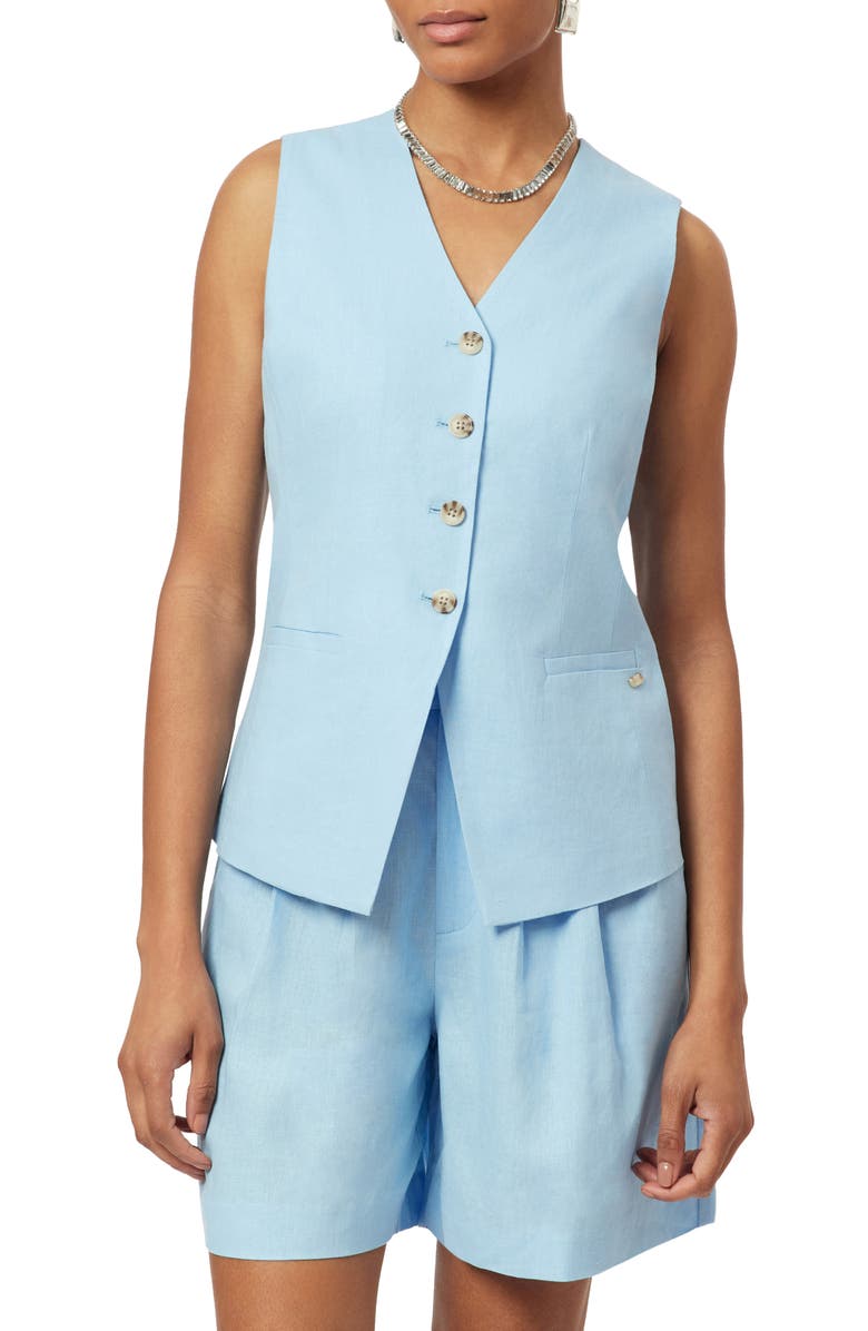 Scotch & Soda Long Line Vest, Main, color, Cerulean