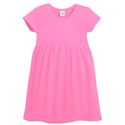 Girls Soft Organic 100% Cotton Empire Short Sleeve Sundress