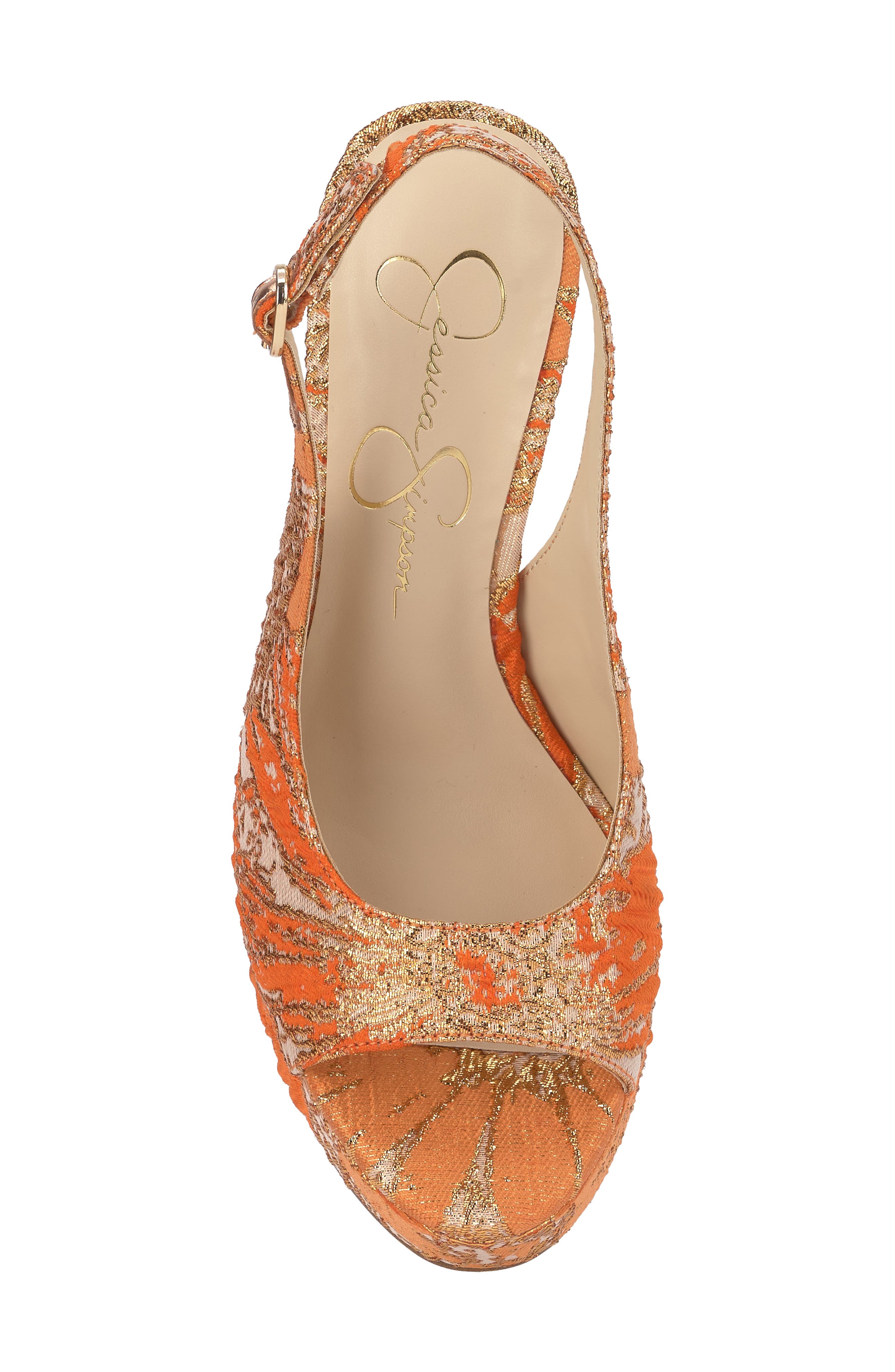 Jessica Simpson Sibilla Slingback Platform Sandal, Alternate, color, Tangerine