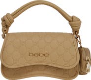 bebe Romina Embossed Satchel with Zip Pouch
