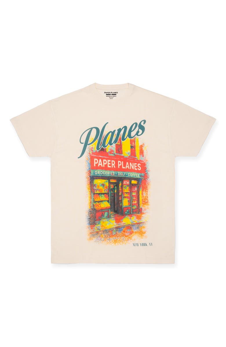 PAPER PLANES Planes Deli Cotton Graphic T-Shirt, Main, color, Eggshell