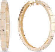 LANA Thin Flash 14K Gold Tile Hoop Earrings