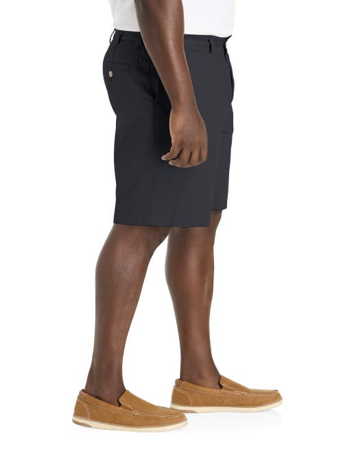 Harbor Bay By Dxl Big & Tall Waist-relaxer Cotton Shorts In Black