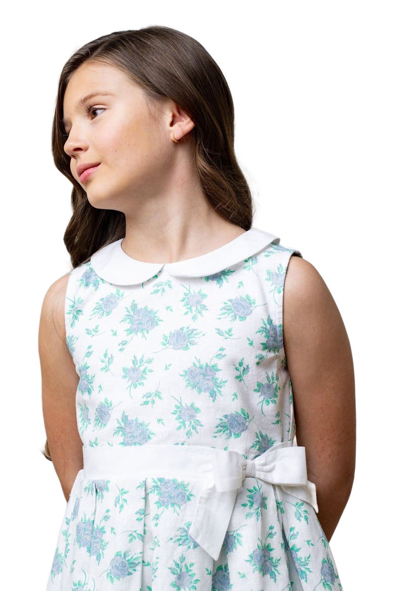 Girls' Linen Tea Dress, Toddler, Alternate, color, Coastal Cottage Floral