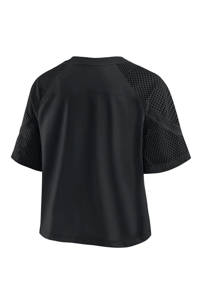 Women's Fanatics Miami Dolphins Oversized Raglan V-Neck Blackout Fashion Jersey, Alternate, color, Black