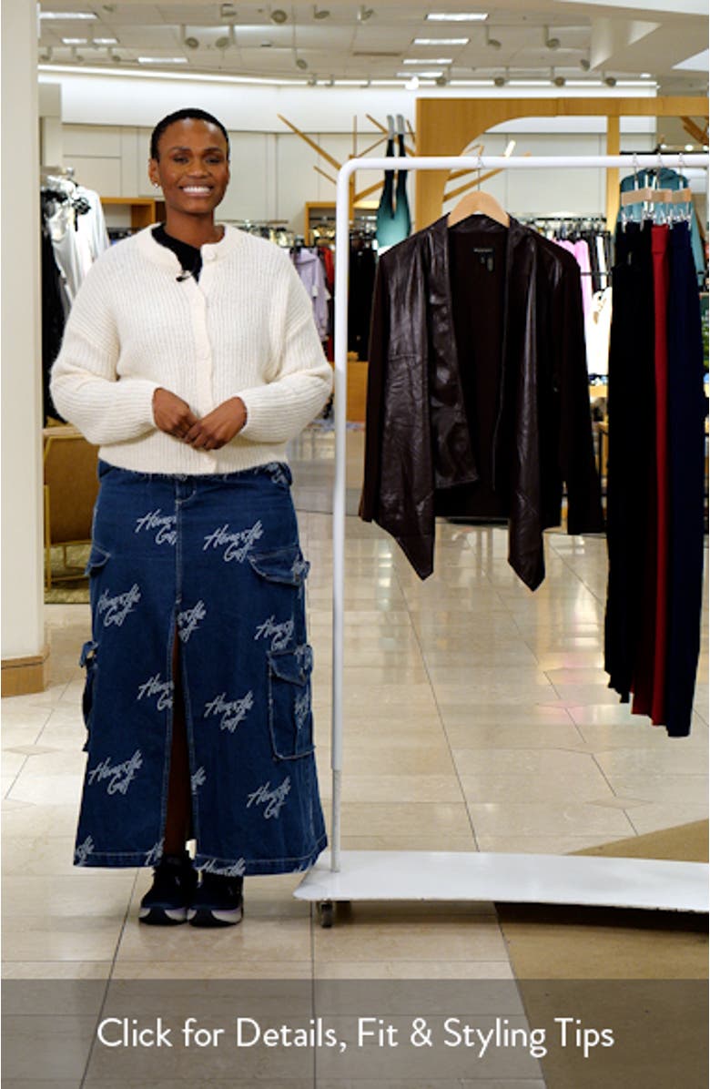 Flyaway Faux Leather 
Knit Jacket, sales video thumbnail