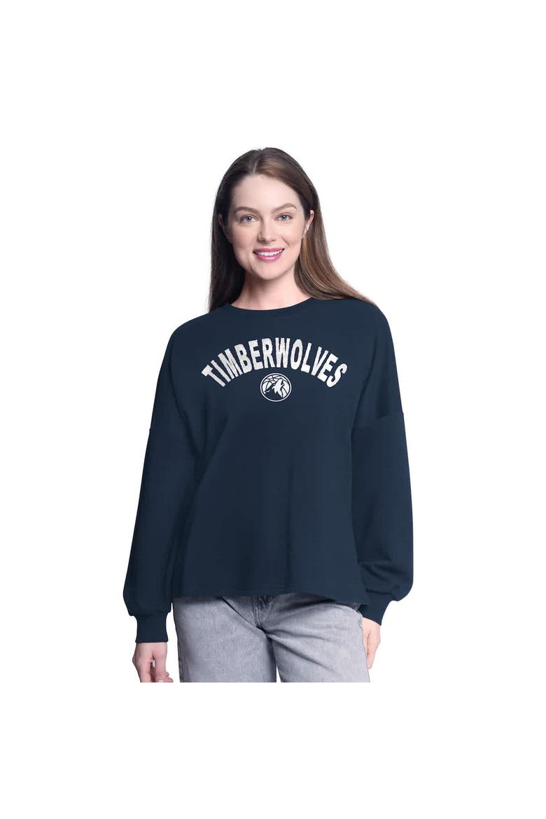 Women's G-III 4Her by Carl Banks Navy Minnesota Timberwolves Athletic Pullover Sweatshirt, Alternate, color, Navy