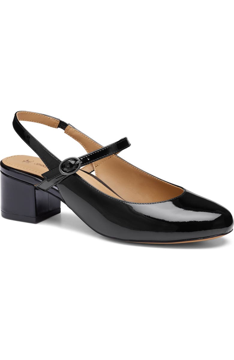 Johnston & Murphy Sienna Mary Jane Slingback Pump, Main, color, Black Patent Leather